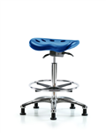 ECOM Seating PTHBST-CR-CF-RG-BLU Polyurethane Tractor Sit-Stand Stool