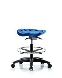 ECOM Seating PTMBSO-RG-CF-RC-BLU  Polyurethane Tractor Sit-Stand Stool