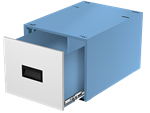 IAC QS-1050004-BL 12" File Drawer - Work Bench Mounted - EZE Blue