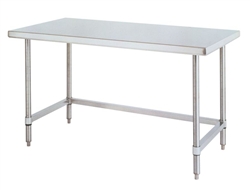 Metro WT307US Stainless Steel Worktable, Stationary with 3-Sided Frame 30" x 72" x 34"H