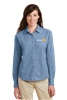 Port & Company Womens Long Sleeve Denim Shirt