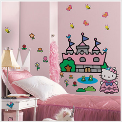 Hello KittyÂ® Princess Castle Giant Peel & Stick Wall Decals