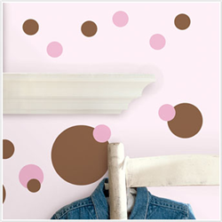 Just Dots Pink/Brown Peel & Stick Wall Decals