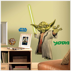Star Warsâ„¢: The Clone Wars Yoda Glow in the Dark Giant Wall Decal