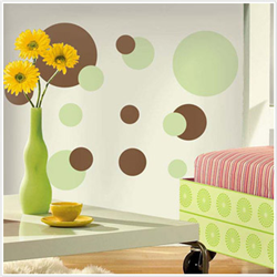 Just Dots Green/Brown Peel & Stick Wall Decals