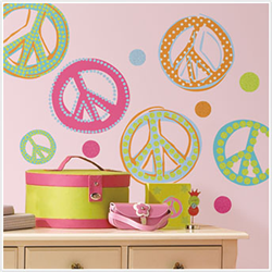 Peace Signs (Glitter) Peel & Stick Wall Decals