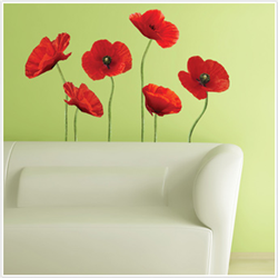 Poppies at Play Giant Peel & Stick Wall Decal