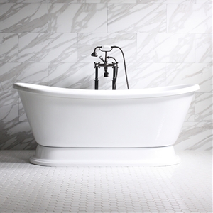 'FIAMATTA' 67" WHITE Pedestal Tub