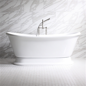 'FIAMATTA' 73" WHITE Pedestal Tub