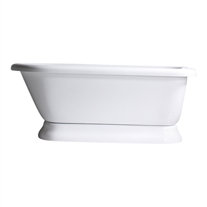 SANSIRO 65"  Hotel Collection Heated Air Jetted 'TSVTAFL65' WHITE Classic Style CoreAcryl Acrylic  Pedestal Tub plus Drain