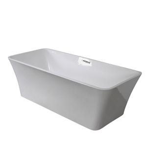 SanSiro 'SandavaTS59CAJ' 59 x 29.5 inch HEATED AIR JETTED Gloss White ACRYLIC Freestanding Bathtub