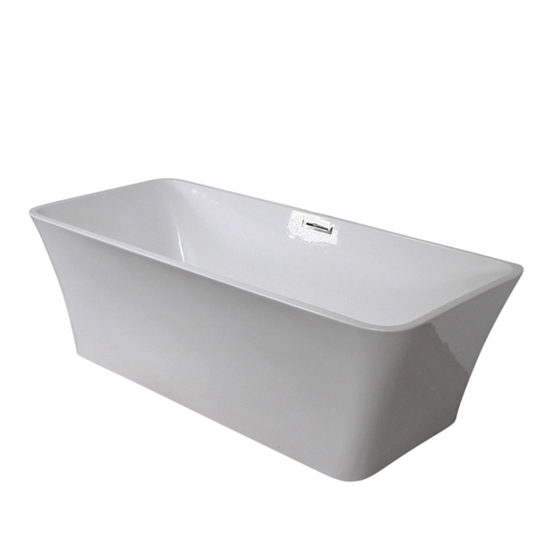 SanSiro 'SandavaTS67CAJ' 67 x 29.5 inch HEATED AIR JETTED Gloss White ACRYLIC Freestanding Bathtub
