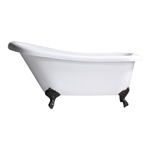 HOTEL COLLECTION  'TSHLS57' 57 Inch Single Slipper CoreAcryl Acrylic Clawfoot Tub with Drain