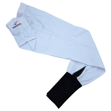 High Quality Polyester Jockey Pants, Summer Style, White with Colored Elastic Leggings by Equiwin