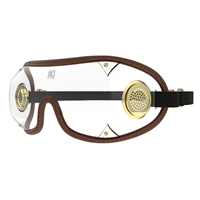 Clear Lens, Brass Vent Jockey Goggle by Kroop's