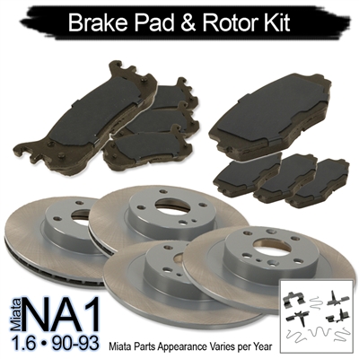 Miata Complete Brake Kit: Pads & Rotors for 1.6 Miata 1990-93 Maintenance Package