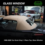 ECONOMY TAN VINYL - 1 Piece Convertible Top, No-Zipper Glass Window Miata 1990 - 2005