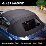 BLACK STAYFAST CLOTH - Robbins Convertible Top, With Heated Defroster, Factory Style fits Miata 1990 - 2005