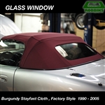 BURGUNDY STAYFAST CLOTH - Robbins Convertible Top, With Heated Defroster, Factory Style fits Miata 1990 - 2005