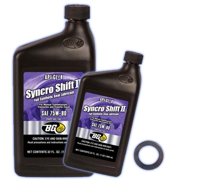 Transmission Fluid Change Kit featuring BG Syncro Shift II Full Synthetic Gear Lubricant