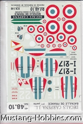 DECALS CARPENA 1/48 BATAILLE DE OF FRANCE 1939-1940 LA CHASSE FIGHTERS