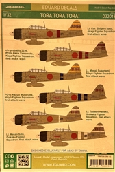 EDUARD DECALS  1/32 TORA TORA TORA! A6M2 ZERO