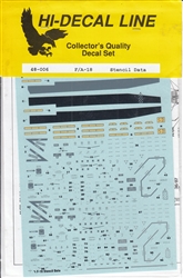 HI-DECAL LINE 1/48 F/A-18 STENCIL SET