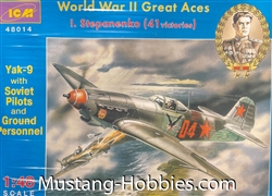 ICM 1/48 Yak-9 with Soviet Pilots and Ground Crew World War II Great Aces - I. Stepanenko