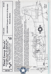 THIRD GROUP DECALS 1/48 USN/USMC DOUGLAS AD-5/A-1E SKYRAIDER STENCILS WHITE