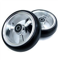 Durable Wheelchair Parts & Accessories | 4" x 1.4" EPIC Alum Soft Roll Caster Wheel, 5/16" Bearing