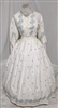 White Day Dress with Blue Flowers and Green Leaves | Gettysburg Emporium