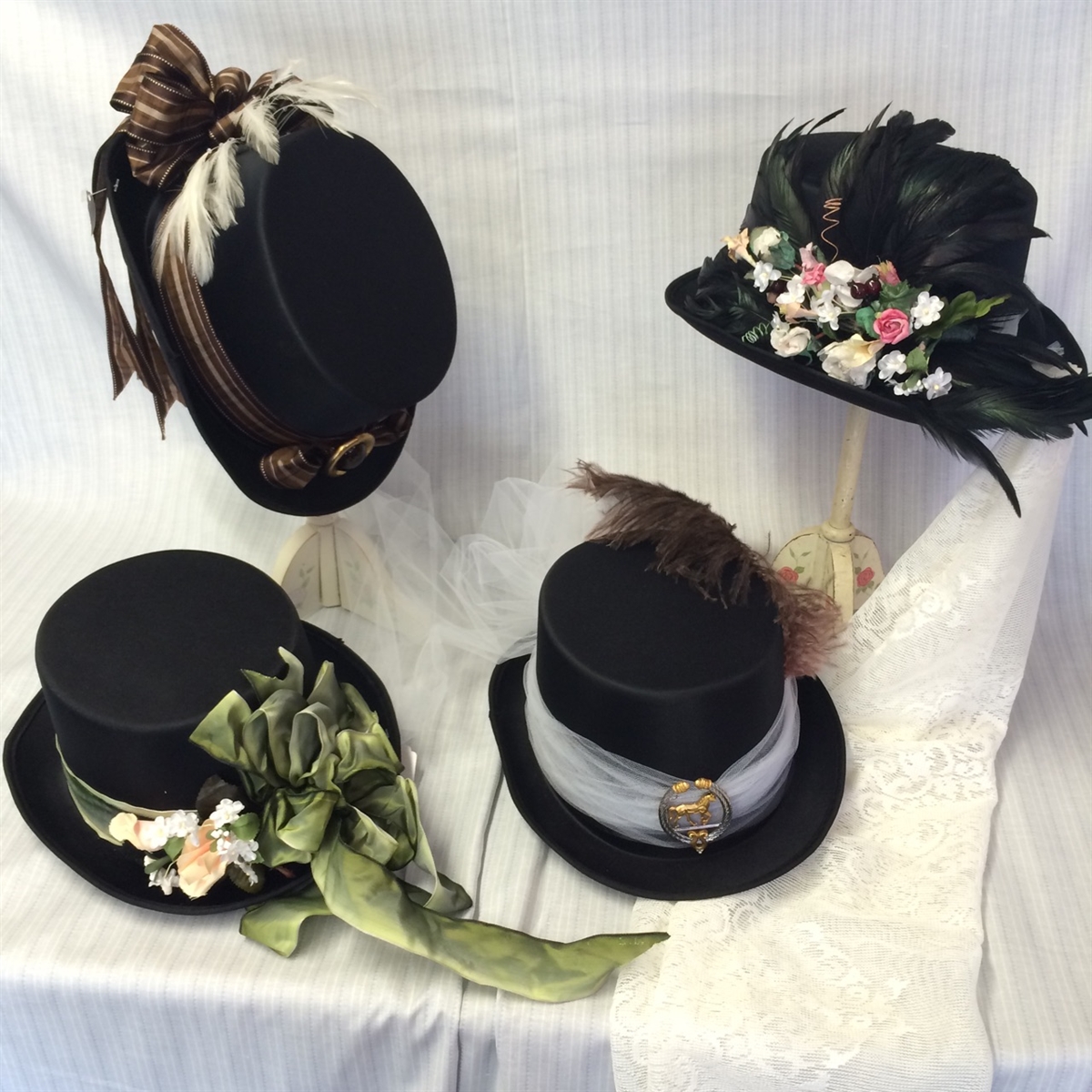Decorated Ladies Top Hat