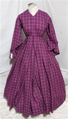 Purple, Black, and White Plaid Dress | Gettysburg Emporium