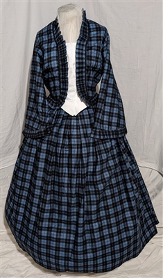 Blue and Black Plain Tea Dress | Gettysburg Emporium