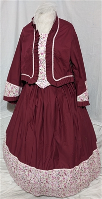 Burgundy Tea Dress | Gettysburg Emporium
