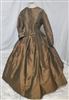 Brown and Black Pinstripe Traveling Dress | Gettysburg Emporium