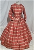 Salmon and Tan Striped Traveling Dress | Gettysburg Emporium