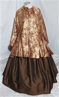 Floral and Brown Walking Dress