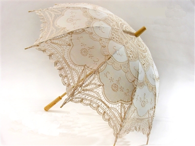 Battenburg Lace w/ Embroidery Parasol | Gettysburg Emporium