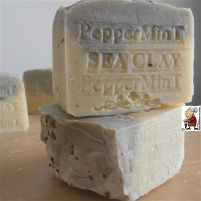 Peppermint with Sea Clay  Soap suitable for use on oily skin, acne and blackheads.