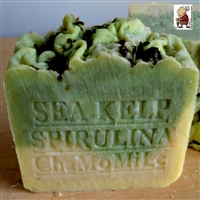 Sea Kelp / Moss with Chamomile-Spirulina  Herb and Cocoa Butter Soap