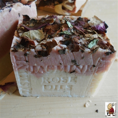 Handmade French Jasmine Soap With Crushed Flowers and Rose