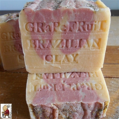 Handmade Artisan Citrus South African Grapefruit with Moroccan Red Clay and Tangerine Butter Soap