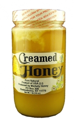 RAW WILDFLOWER CREAMED HONEY 16 OZ GLASS JAR