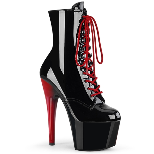ankle mid calf boots black patent black red