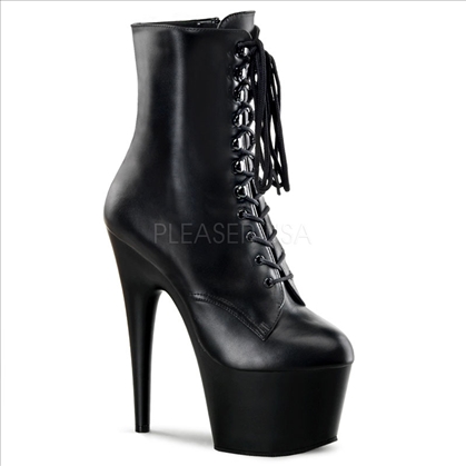 Fetish Black Leather Very Smooth Ankle Boots