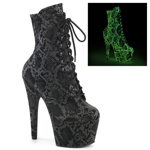 ankle mid calf boots black snake print m