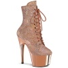 ankle mid calf boots rose gold holo metallic pu ro