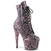 ankle mid calf boots baby pink snake print baby pi