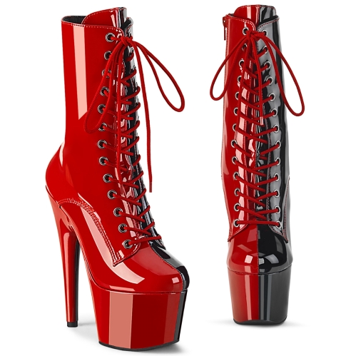 ankle mid calf boots red black patent red black
